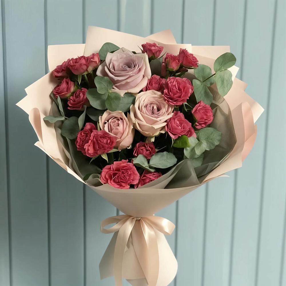 Букет цветов из: Гвоздики и Розы в Верхний Услон