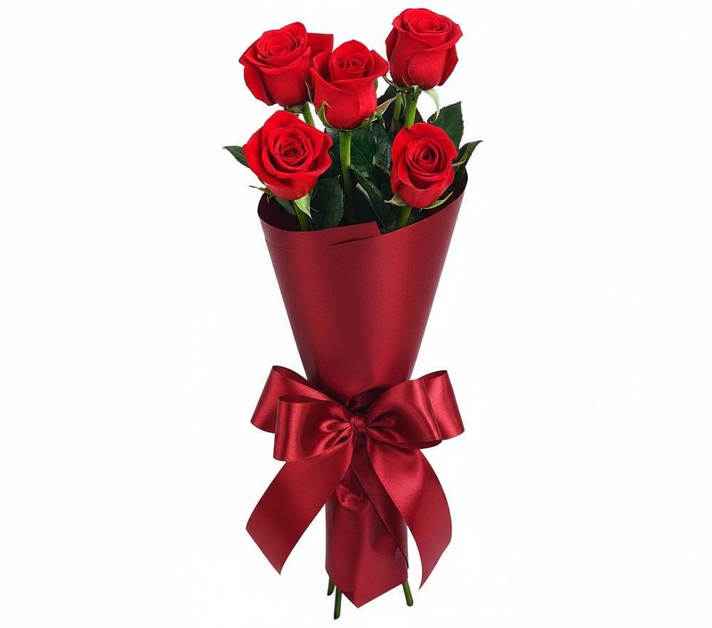 Букет 5 Красных роз Эдлесс Лав в Верхний Услон
