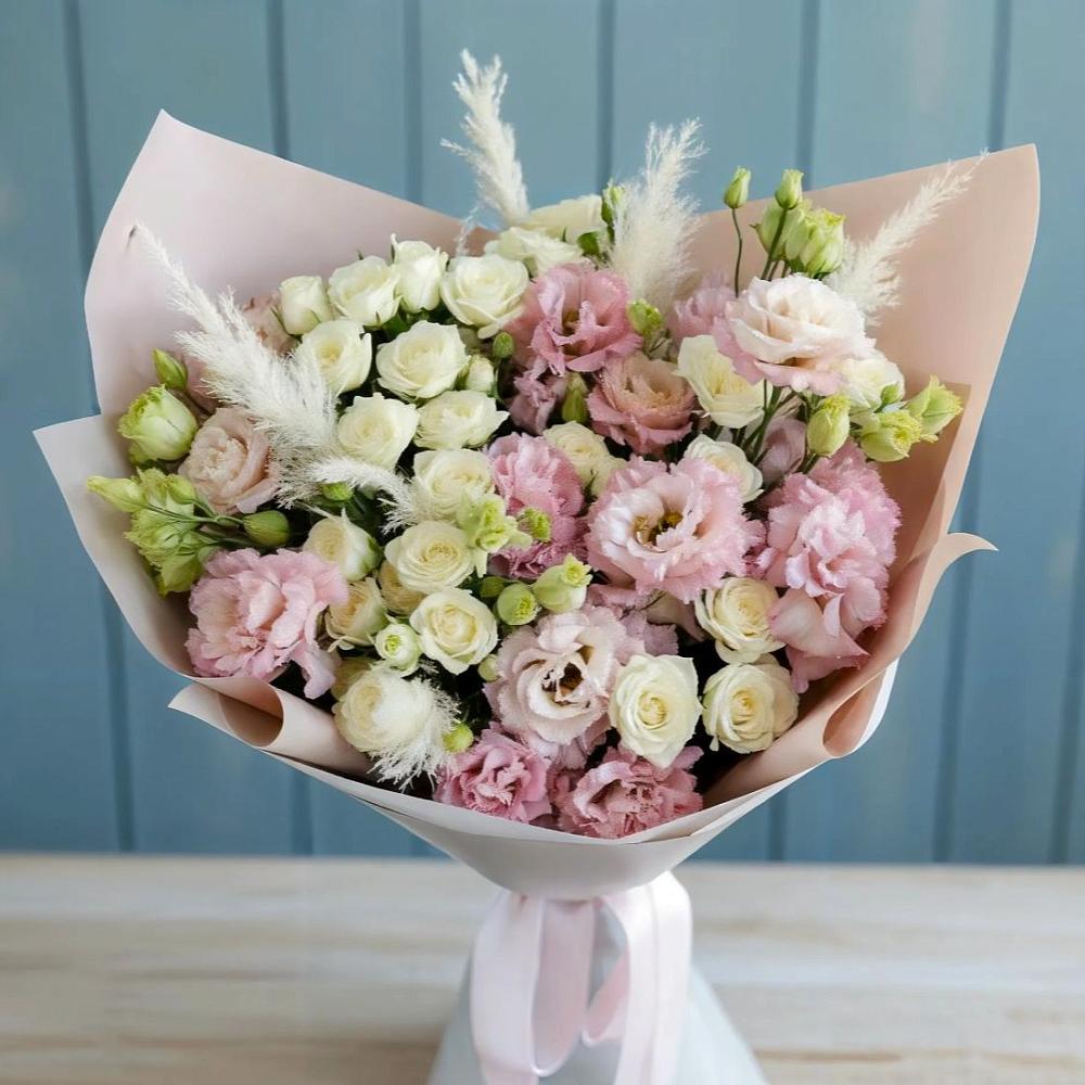 Букет цветов из: Альстромерии и Розы в Верхний Услон