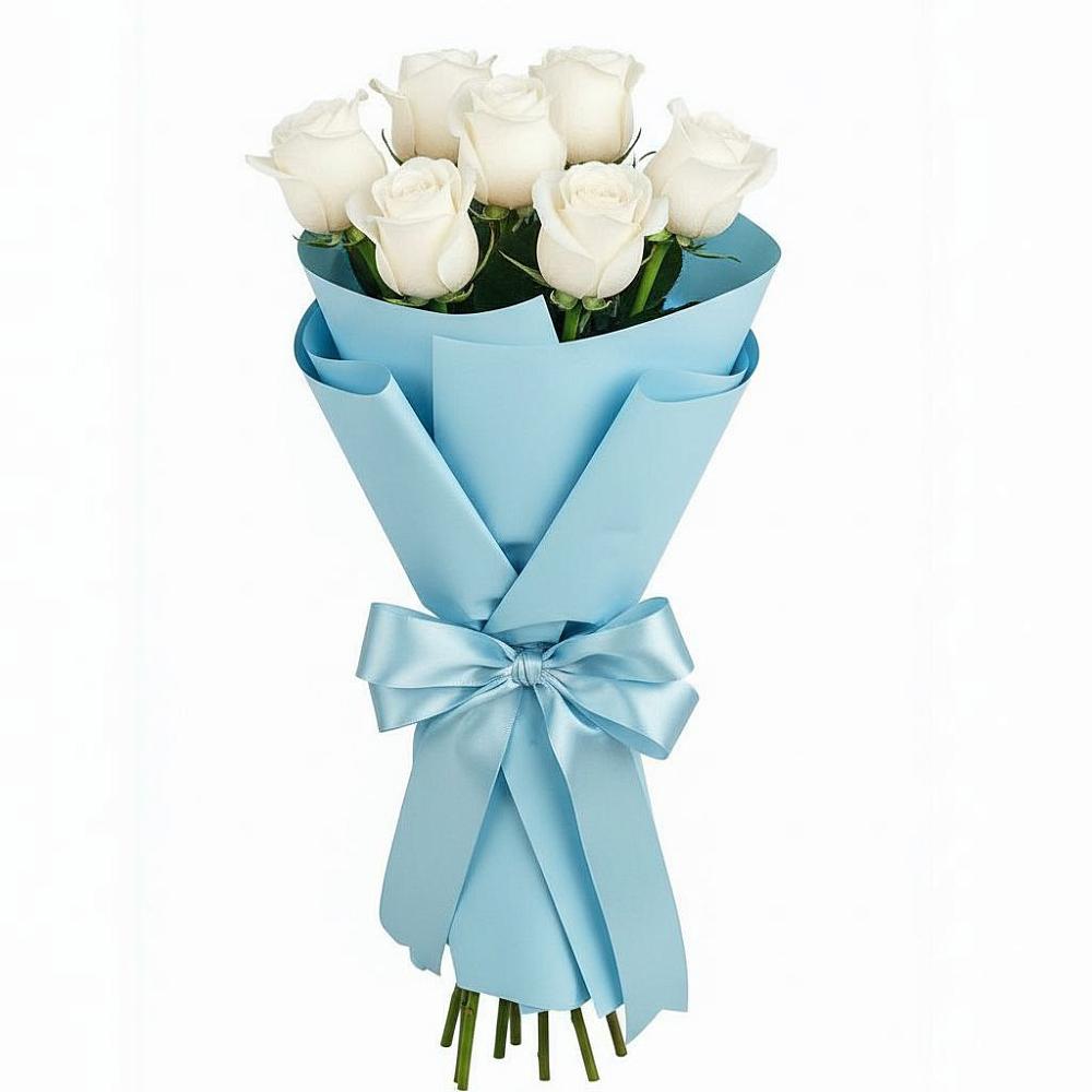 Букет 7 белых роз Проуд в Верхний Услон