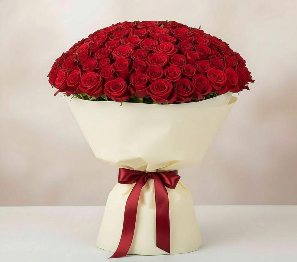 Букет 101 Красная роза Милано в Верхний Услон