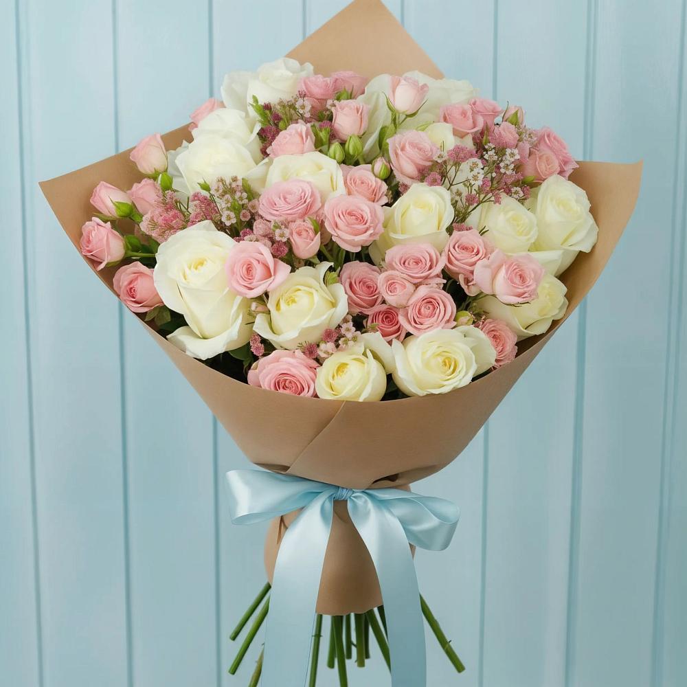 Букет цветов из: Розы в Верхний Услон