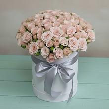 Цветочная композиция из Розы в шляпной коробке в Верхний Услон