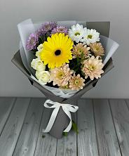 Букет цветов из:  Розы, Герберы и Хризантемы в Верхний Услон