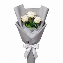 Букет 3 белые розы в Верхний Услон