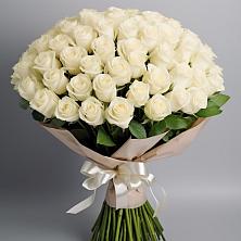 Букет 101 беля роза Белоснежка в Верхний Услон