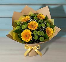 Букет цветов из:  Герберы и Хризантемы в Верхний Услон