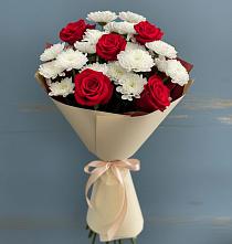 Букет цветов из:  Розы и Хризантемы в Верхний Услон