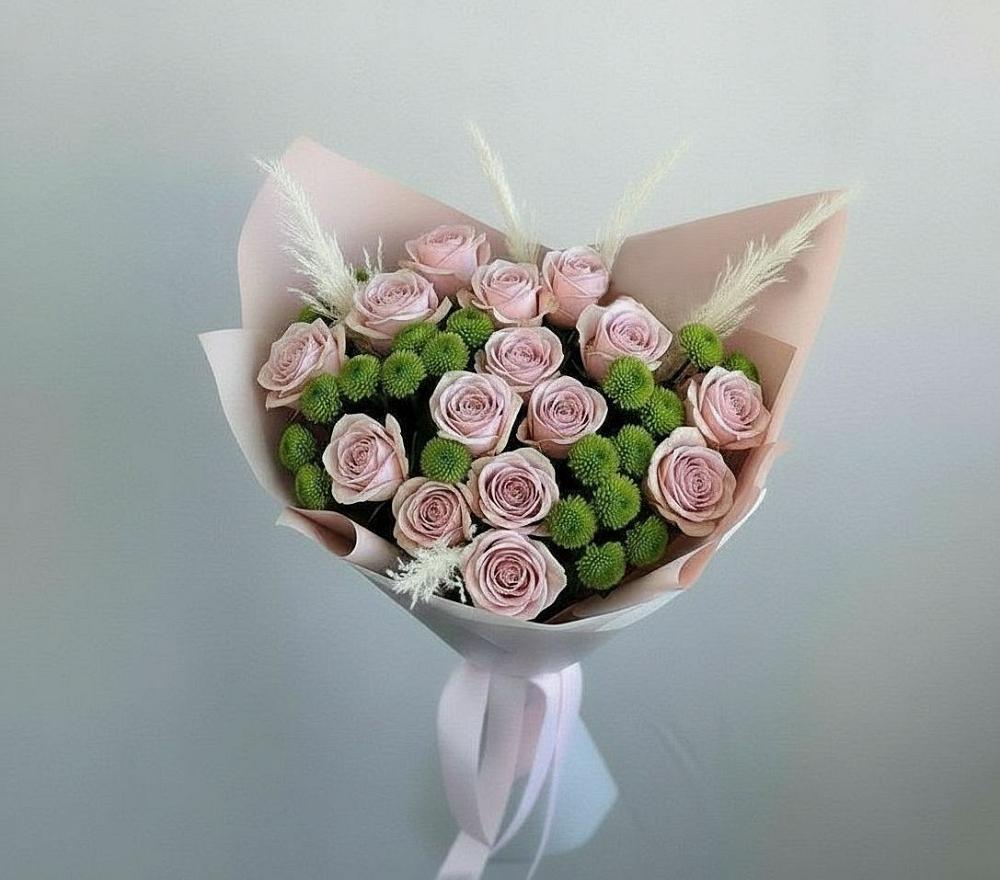 Букет цветов из: Розы и Хризантемы в Верхний Услон