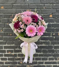 Букет цветов из:  Герберы и Хризантемы в Верхний Услон