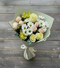 Букет цветов из:  Альстромерии, Розы и Хризантемы в Верхний Услон