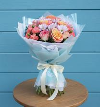 Букет цветов из:  Хризантемы и Розы в Верхний Услон